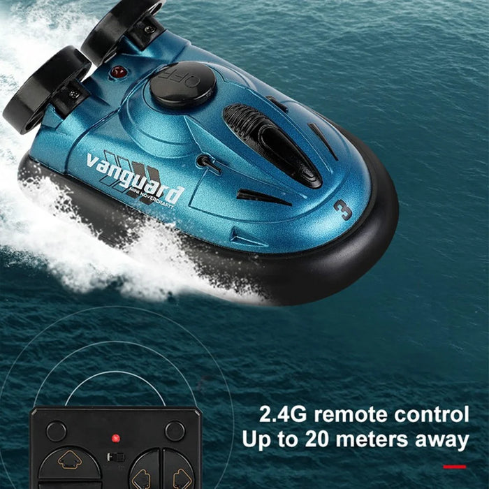777-580 Mini RC Hovercraft Electric Speedboat Boy Toy 2.4G Waterproof RC Boat - Blue - 4