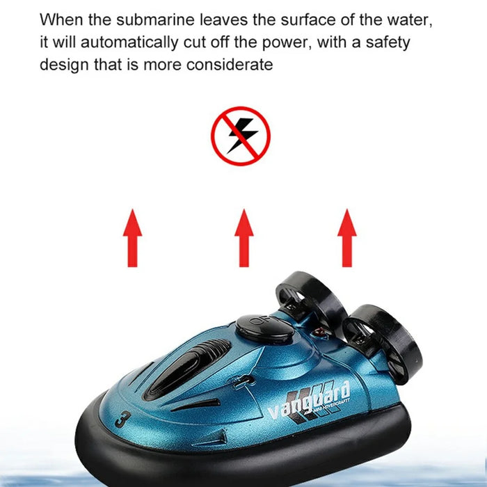 777-580 Mini RC Hovercraft Electric Speedboat Boy Toy 2.4G Waterproof RC Boat - Blue - 6