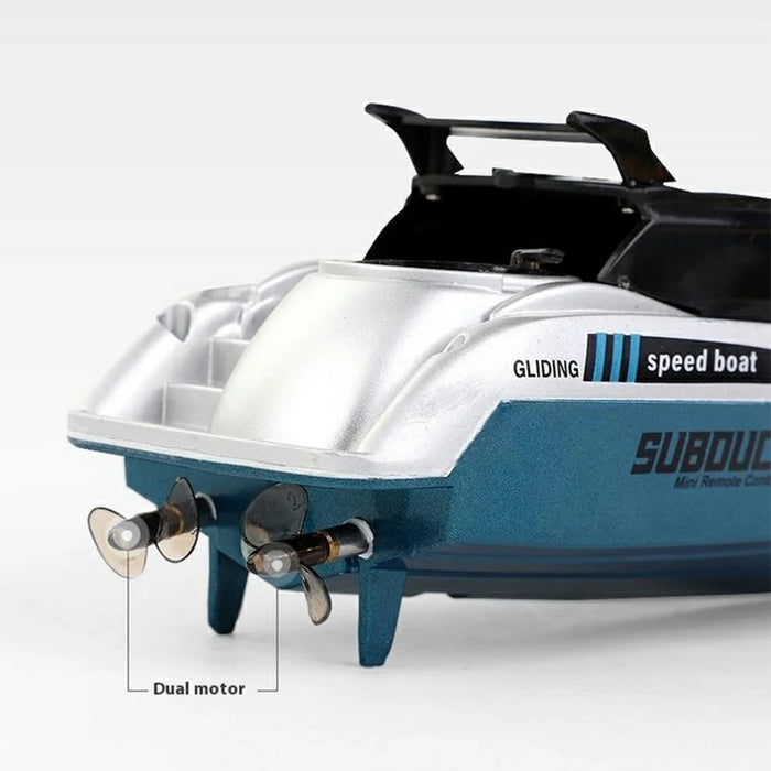 777-582 2.4G RC Submarine Model Mini Speed Boat Simulation Remote Control Aircraft Carrier Toy - Blue - 3