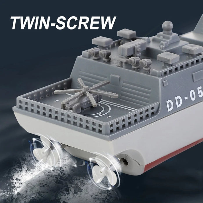 777-583 Mini 2.4G RC Boat Electric Military Aviation Model High-Speed Remote Ccontrol Destroyer Toy Boat - 4