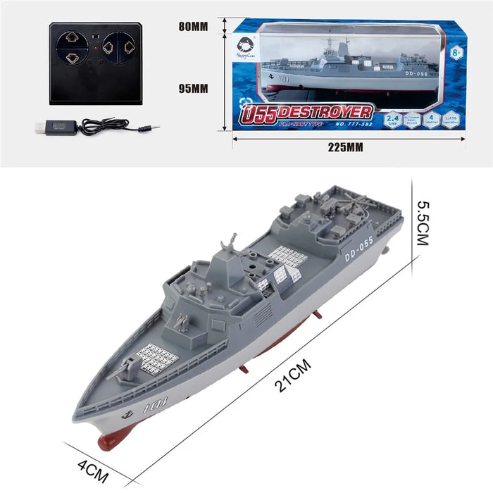 777-583 Mini 2.4G RC Boat Electric Military Aviation Model High-Speed Remote Ccontrol Destroyer Toy Boat - 7