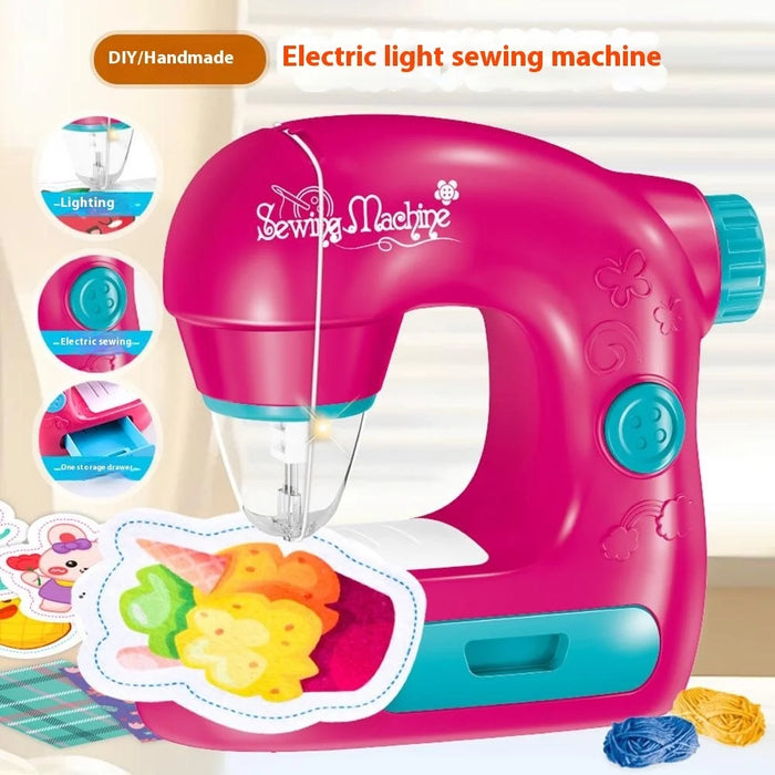 JJT7801 Kids DIY Electric Sewing Machine Toy Set for Girls, Non-Woven Fabric Craft Kit Pretend Play Tailor Toy - 2