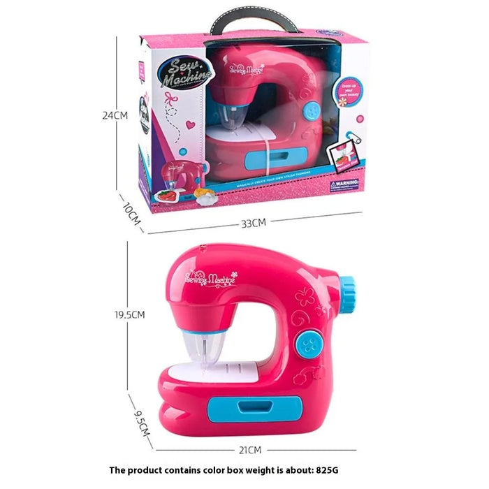 JJT7801 Kids DIY Electric Sewing Machine Toy Set for Girls, Non-Woven Fabric Craft Kit Pretend Play Tailor Toy - 7