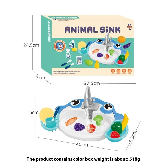 Children's Play Kitchen Toys Set Water Pretend Play House Simulation Electric Dishwasher - Red Crab - 4