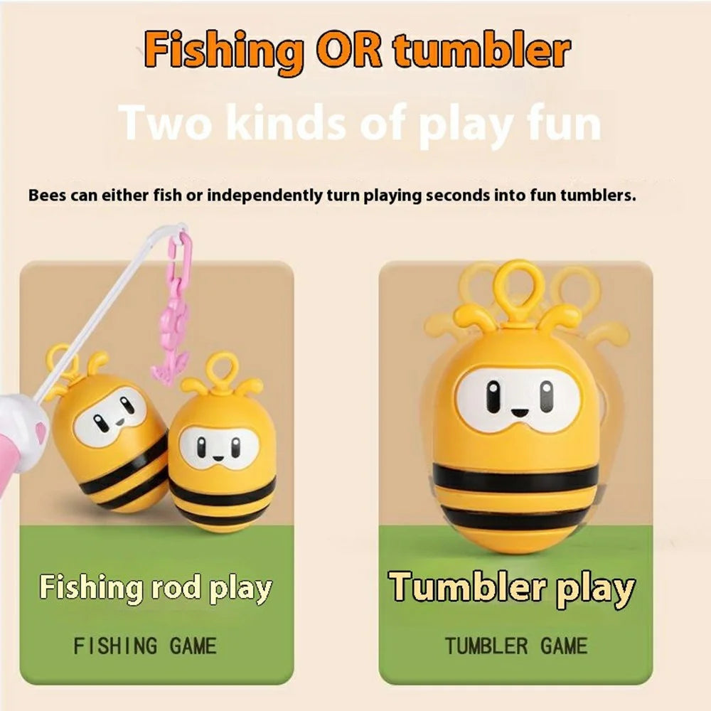 JX9801B Bee Tumbler Fishing Toys Children's Bee Fishing Fun Set Interactive Game Puzzle Toy - 6