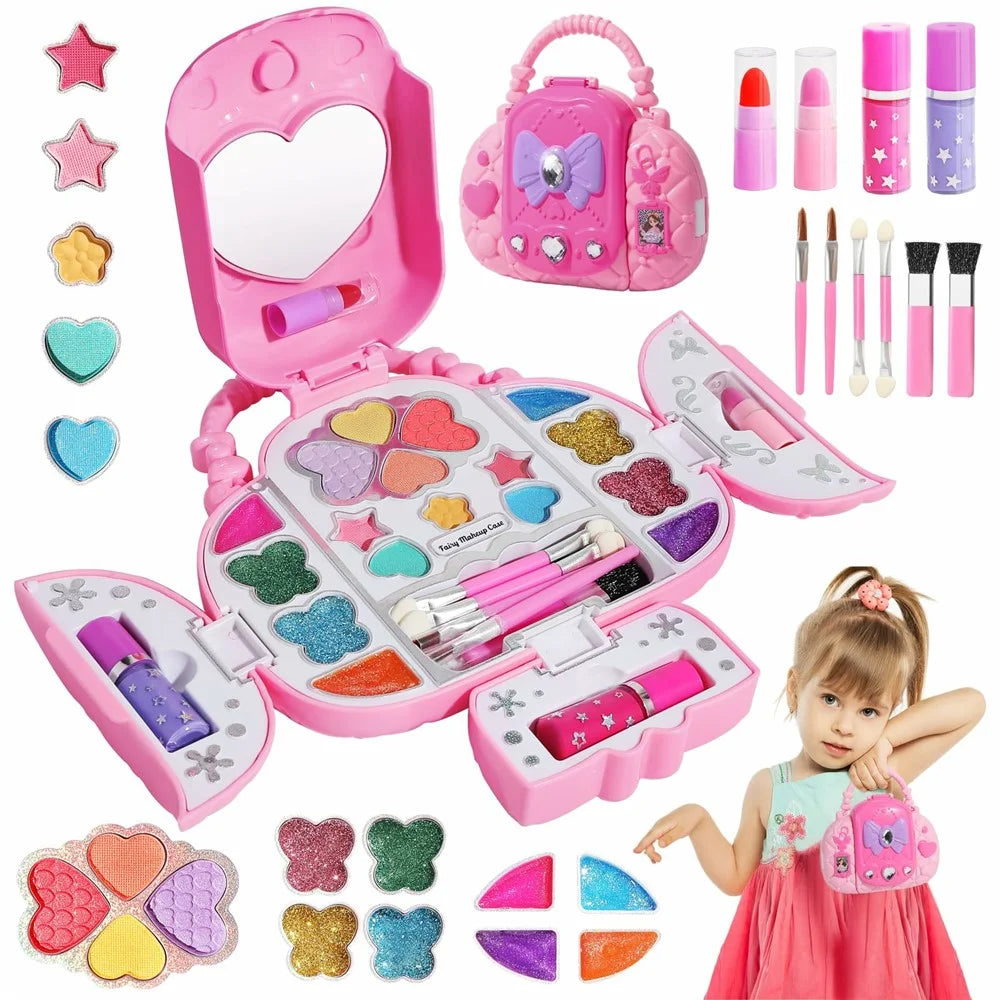 ZR-45C Children's Makeup Toy Kit Gift Pretend Play Cosmetics Set with Storage Carrying Case - 1
