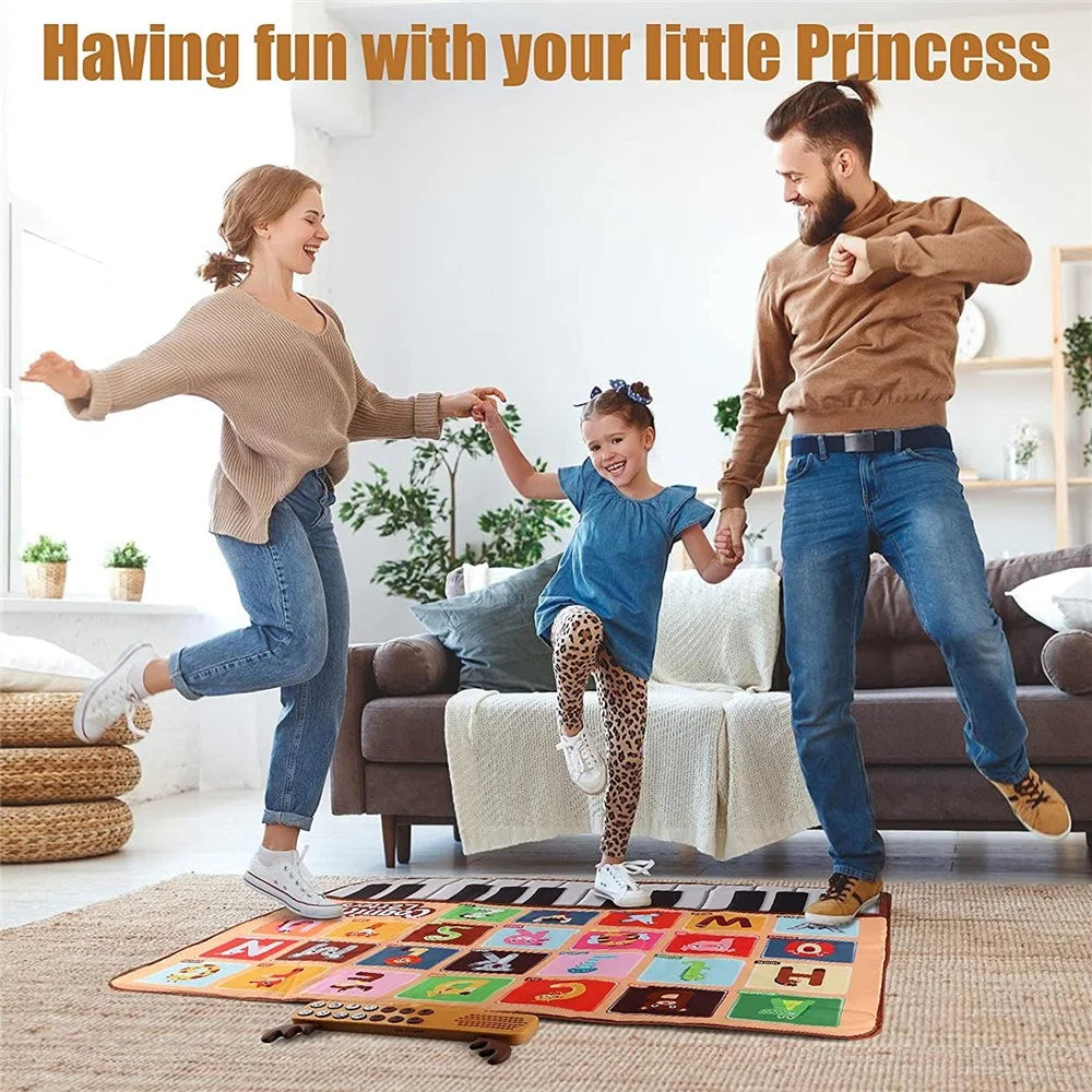 Musical Play Mat for Kids Piano Keyboard Dance Mat Crawling Mat Educational Toy - 2