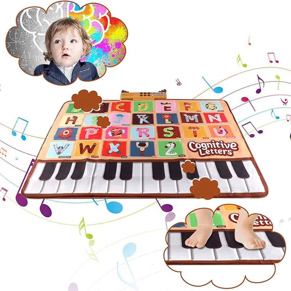 Musical Play Mat for Kids Piano Keyboard Dance Mat Crawling Mat Educational Toy - 6