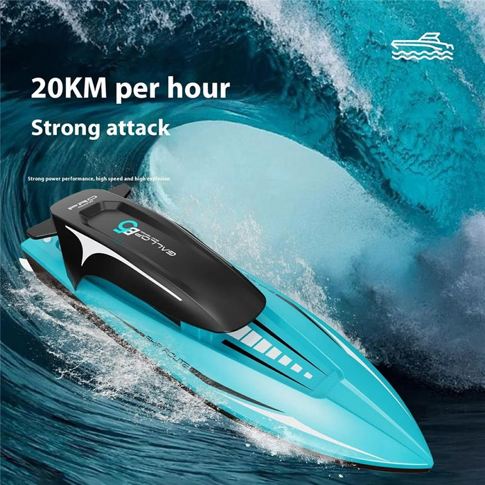 B5 RC Boat High Speed Motorboat 4 Channel 2.4G Electric Yacht Model Toy for Summer Water Fun (Single Battery) - Blue - 4