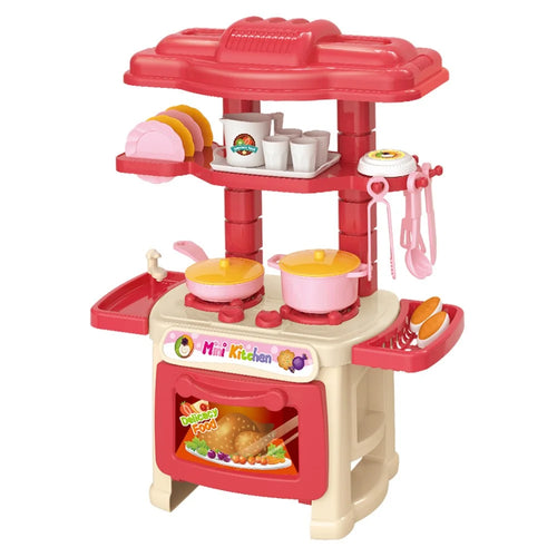 623-C1 Children Mini Kitchen Pretend Play Toys Girls DIY Role Play Realistic Cooking Utensils Countertop Toy Set - 1