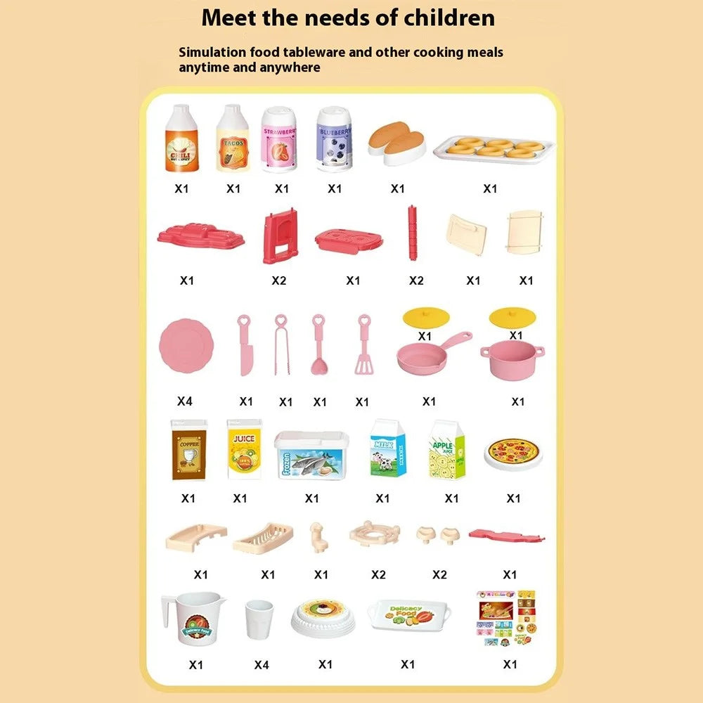 623-C1 Children Mini Kitchen Pretend Play Toys Girls DIY Role Play Realistic Cooking Utensils Countertop Toy Set - 5