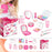 Children Pretend Play Makeup Set 11Pcs Cosmetics Kit Toy Role Play Beauty Accessories - Pink - 1