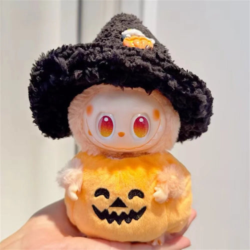 Doll Clothes Halloween Pumpkin Costume with Hat Accessory for 17cm 1st / 2nd / 3rd Figures (No Doll) - Black - 1