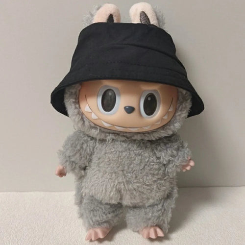 Doll Hat for 17cm 1st / 2nd / 3rd Dolls Bucket Hat Figures Accessories (No Doll) - Black - 1