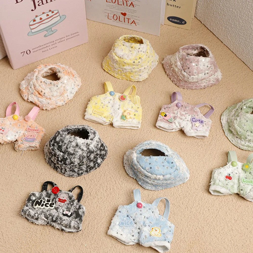 Doll Clothes Set with Fisherman Hat / Overalls Figures Costume for 17cm 1st / 2nd / 3rd Dolls (No Doll) - Cat - 6