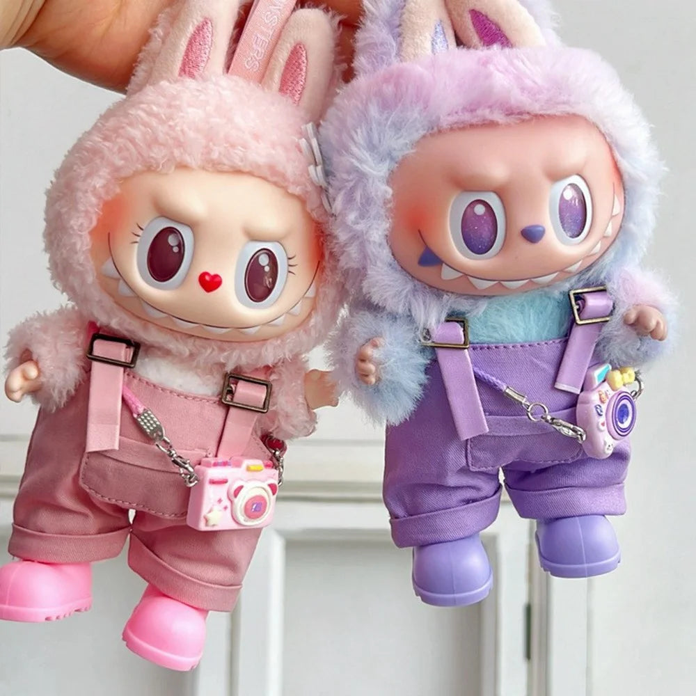 Doll Clothes Set with Overalls / Headphones / Camera / Shoes for 17cm 1st / 2nd / 3rd Dolls Costume Figure Outfit (No Doll) - Pink - 4