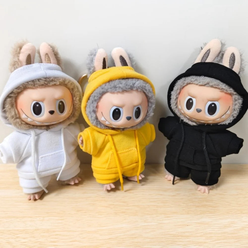 17cm Casual Hoodie Outfit Set Replacement Doll Clothes Vinyl Figure Accessory (No Doll) - White - 2