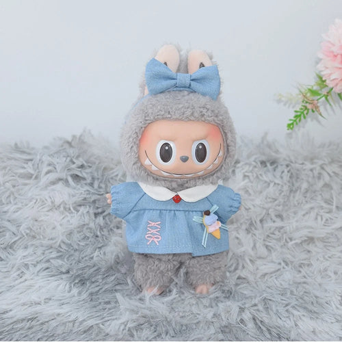Doll Dress for 17cm Figures Outfit Accessory Ice Cream Sundae Style (No Doll) - Blue - 1