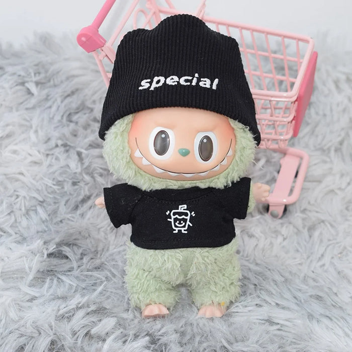 17cm Doll Clothes Set with Hat for Vinyl Figure Outfit Accessory (No Doll) - Black - 3