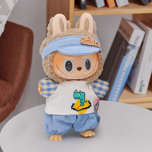 3Pcs Pants / Dress Set for Labubu Gen 1  /  2  /  3 17cm Collectible Figurines Mini Doll Changeable Costume - Style A - 1