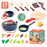 7718 28Pcs Children Play Kitchen Set Pretend Cooking Toy with Light / Sound Effects Educational Learning Toy - Blue - 1