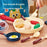 7718 28Pcs Children Play Kitchen Set Pretend Cooking Toy with Light / Sound Effects Educational Learning Toy - Blue - 7