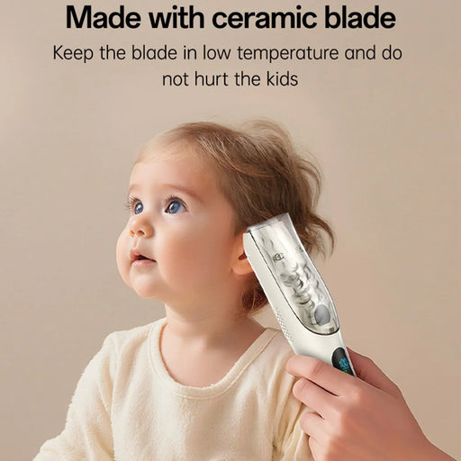 YESIDO MG19 For Children Hair Clipper with Smart Digital Display Cool Ceramic Blade 2 Speed Mode Hair Trimmer - White - 2