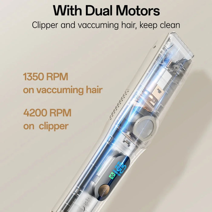 YESIDO MG19 For Children Hair Clipper with Smart Digital Display Cool Ceramic Blade 2 Speed Mode Hair Trimmer - White - 4
