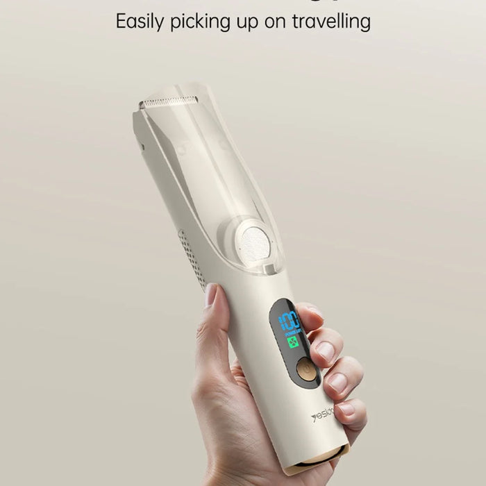 YESIDO MG19 For Children Hair Clipper with Smart Digital Display Cool Ceramic Blade 2 Speed Mode Hair Trimmer - White - 5