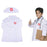 Kid Doctor Cosplay Nurse Costume Set V Neck Medical Surgical Outfit with Hat Children Party Clothes, Size: 110cm - White - 2