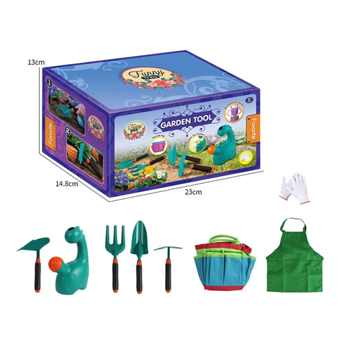 LT9903 8Pcs Kids Gardening Tools Set Beach Sand Play Garden Planting Pretend Play Toy - Green - 1