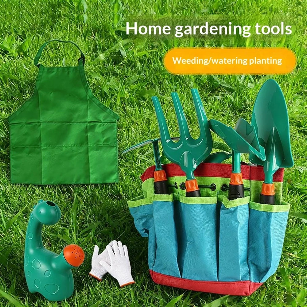 LT9903 8Pcs Kids Gardening Tools Set Beach Sand Play Garden Planting Pretend Play Toy - Green - 6