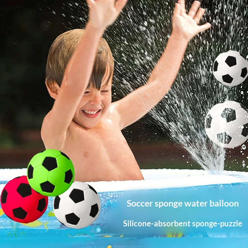 3Pcs Kids Water Ball Quick Water Absorption Football Reusable Pool Toy for Summer Water Fight - Mixed Color - 5