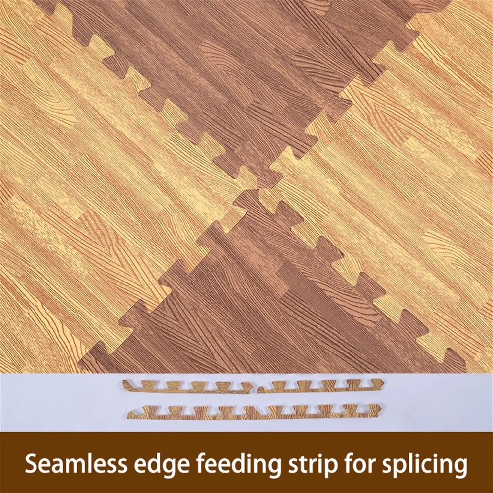 5Pcs 60*60*1.9cm Wood Grain EVA Floor Mat Sports Protection Gym Non-slip Soft Foam Puzzle Rug Children Crawling Mat - Light Color - 4