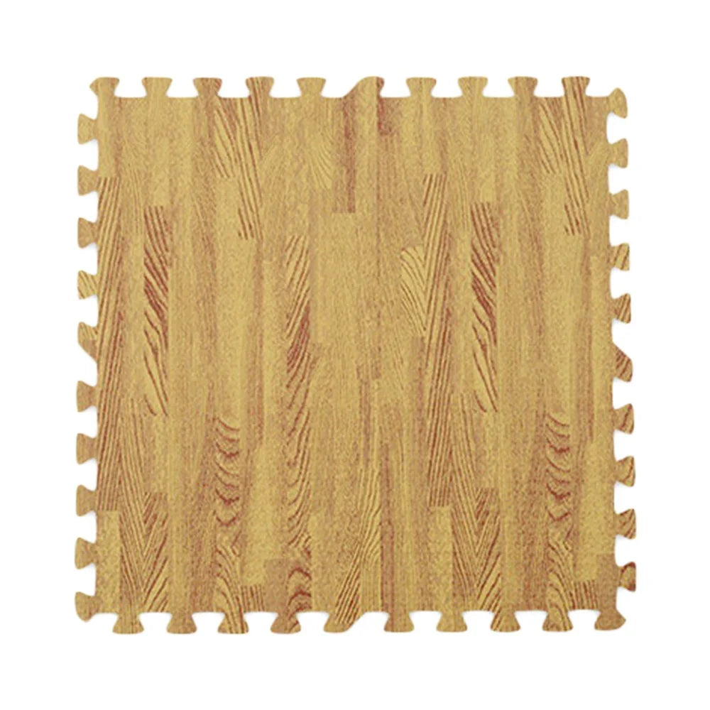 4Pcs 60*60*1.2cm Children Crawling Mat Wood Grain EVA Floor Mat Sports Protection Gym Non-slip Soft Foam Puzzle Rug - Light Color - 1