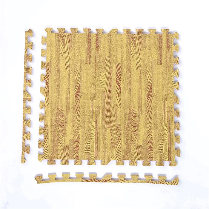 4Pcs 60*60*1.2cm Children Crawling Mat Wood Grain EVA Floor Mat Sports Protection Gym Non-slip Soft Foam Puzzle Rug - Light Color - 5