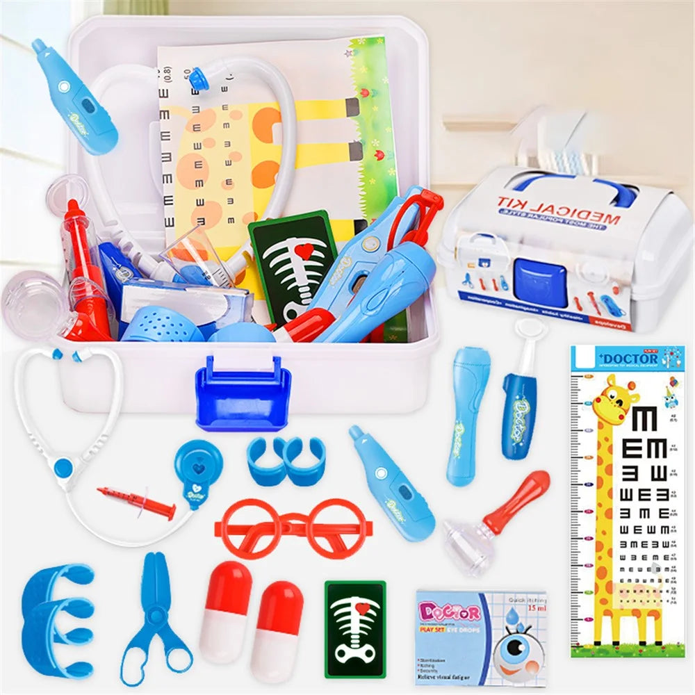 YQ4777-135 16Pcs Children Medical Kit Toy Portable Doctor Pretend Play Toy Set with Storage Box - Pink - 2