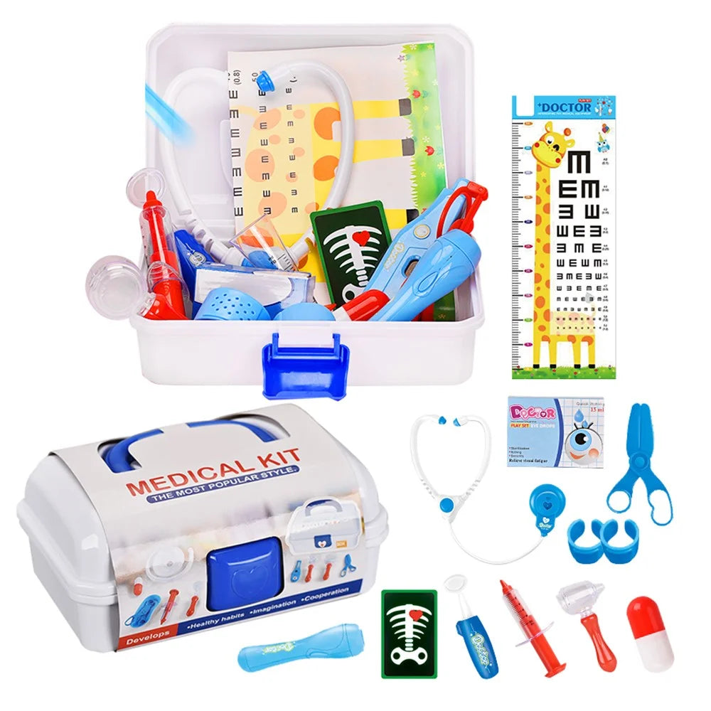 YQ4777-135 16Pcs Children Medical Kit Toy Portable Doctor Pretend Play Toy Set with Storage Box - Pink - 4