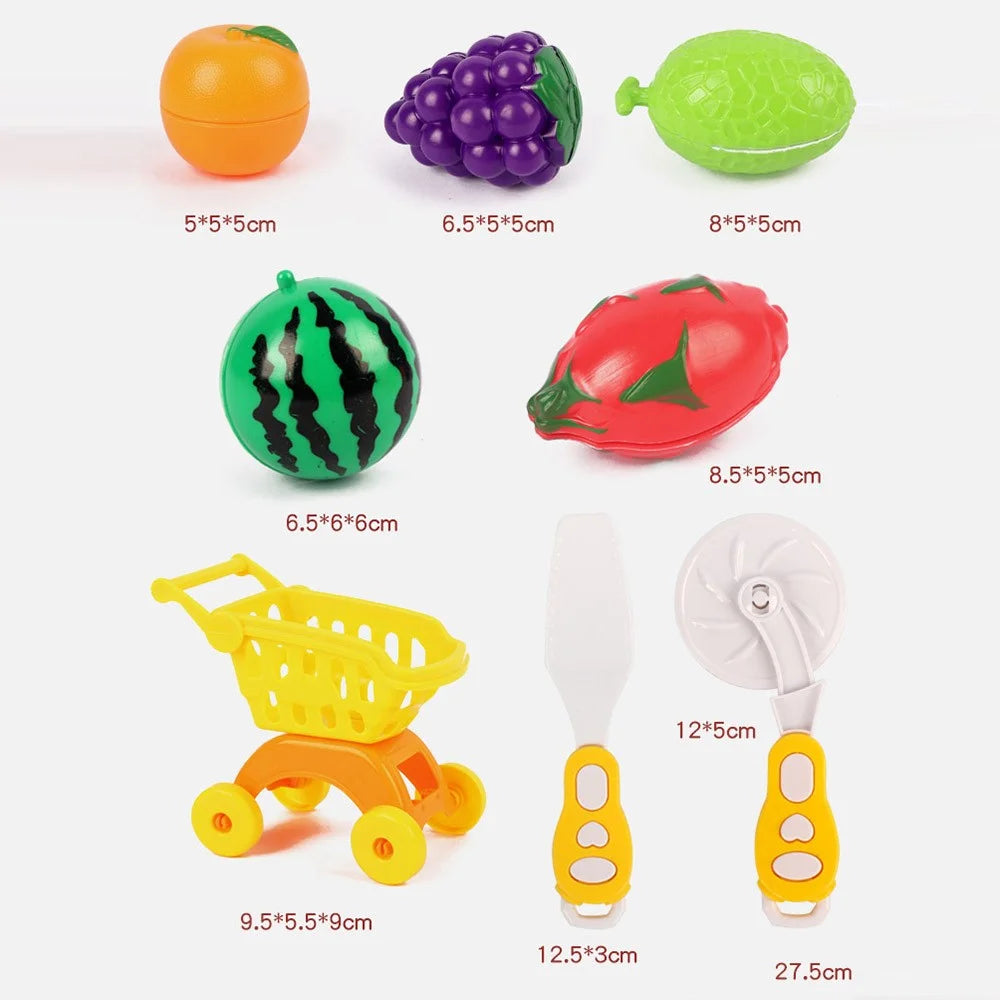 Plastic Simulation Fruit Cutting Toy Children Fun Kitchen Play House Toy Set - 6