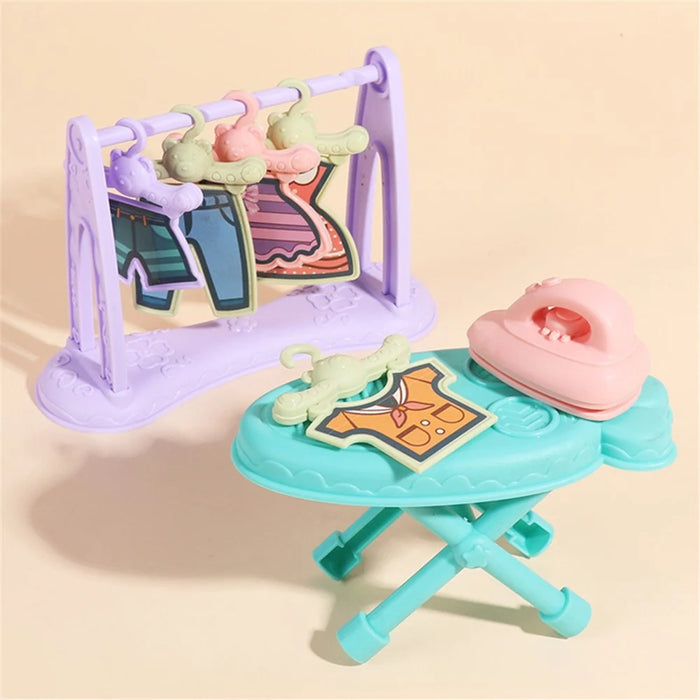 Cute Cartoon Rabbit Plastic Simulation Electric Appliance Kids Pretend Play Home Appliance Toy Set - Washing Machine - 6