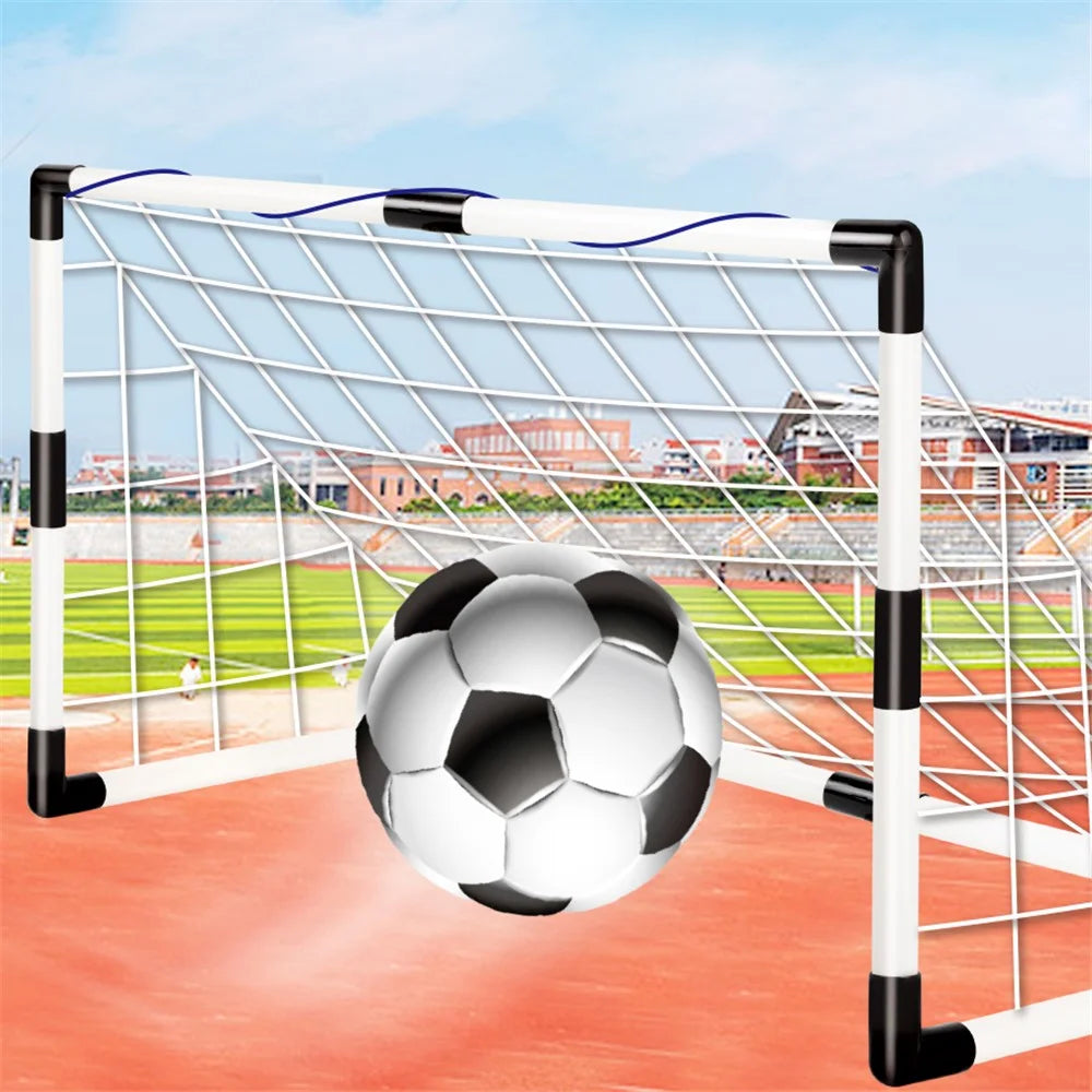 6601 Kids Portable Outdoor Football Playset Soccer Sports Toys Indoor Arcade Game with Soccer Goal, Inflator - 2