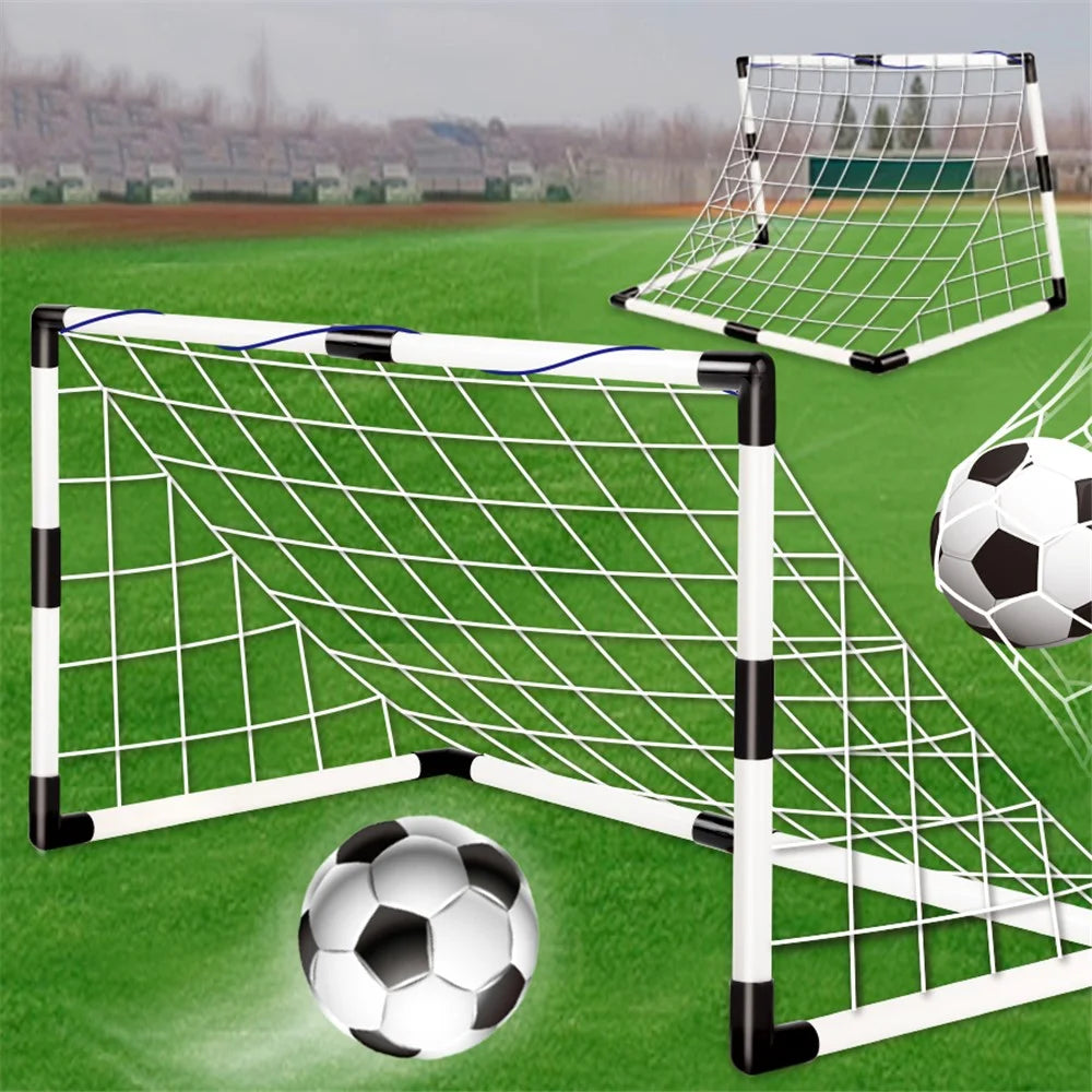 6601 Kids Portable Outdoor Football Playset Soccer Sports Toys Indoor Arcade Game with Soccer Goal, Inflator - 6