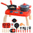 7706-12A Kids Play House Kitchen Stove Toy Simulation Cooking Kitchenware Set with Light and Sound Effects - Red - 1