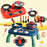 7706-12A Kids Play House Kitchen Stove Toy Simulation Cooking Kitchenware Set with Light and Sound Effects - Red - 4