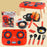 7706-12A Kids Play House Kitchen Stove Toy Simulation Cooking Kitchenware Set with Light and Sound Effects - Red - 7