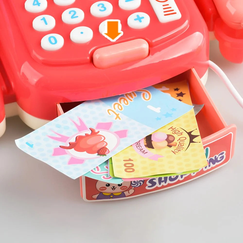 Kids Toy Cash Register Playset Pretend Children Supermarket Checkout Toy for Toddlers & Pre-Schoolers - Storage Box - 5