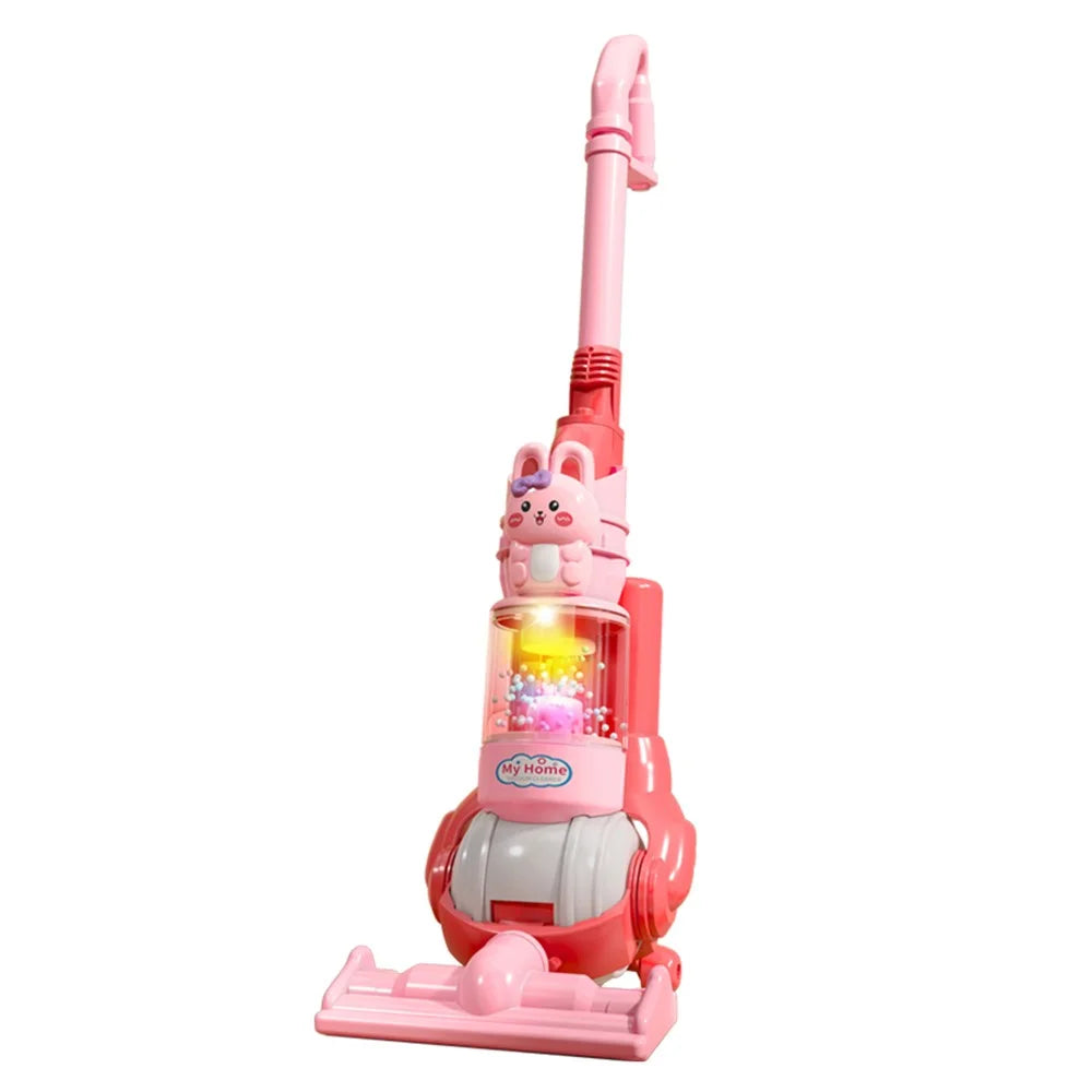 JJT828 Kids Light Sound Vacuum Cleaner Toy Pretend Role Play House Keeping Cleaning Play Set (Charging Design) - Rabbit - 1