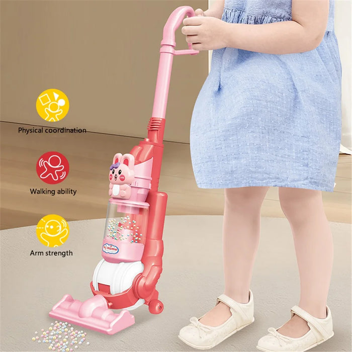 JJT828 Kids Light Sound Vacuum Cleaner Toy Pretend Role Play House Keeping Cleaning Play Set (Charging Design) - Rabbit - 3