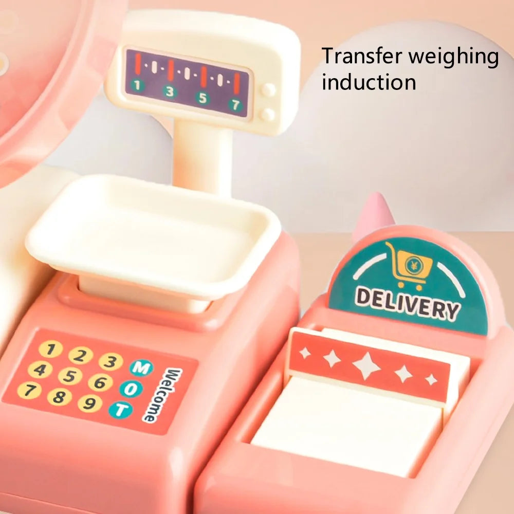 JJT816 Cute Rabbit Cash Registers Pretend Play Set Supermarket Checkout Counter Toys for Children - 5