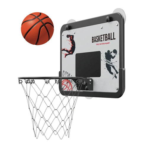 2388-80 1 Set Outdoor Indoor Wall Mounted Basketball Backboard Metal Rim Ball Stand with Pump - 1